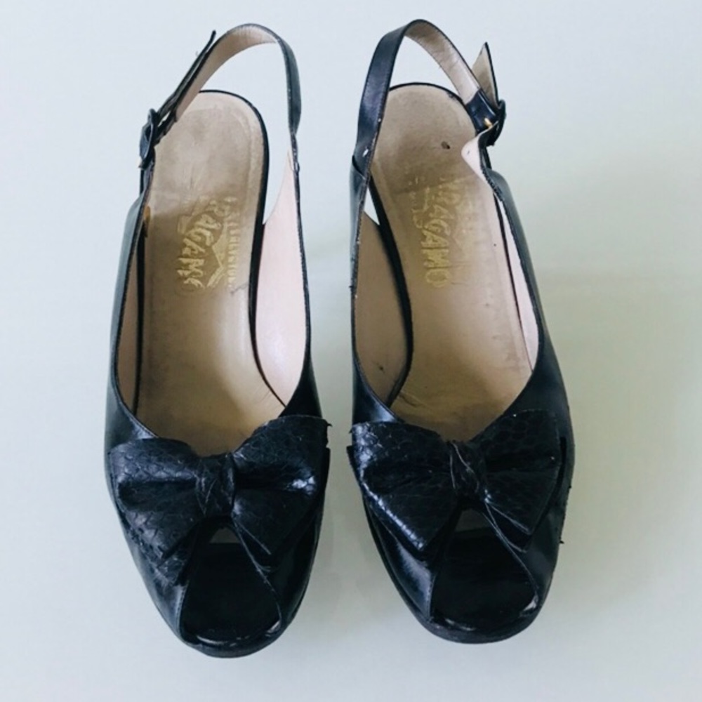 Salvatore Ferragamo Black Shoes Size 6.5 - Picture 1 of 8
